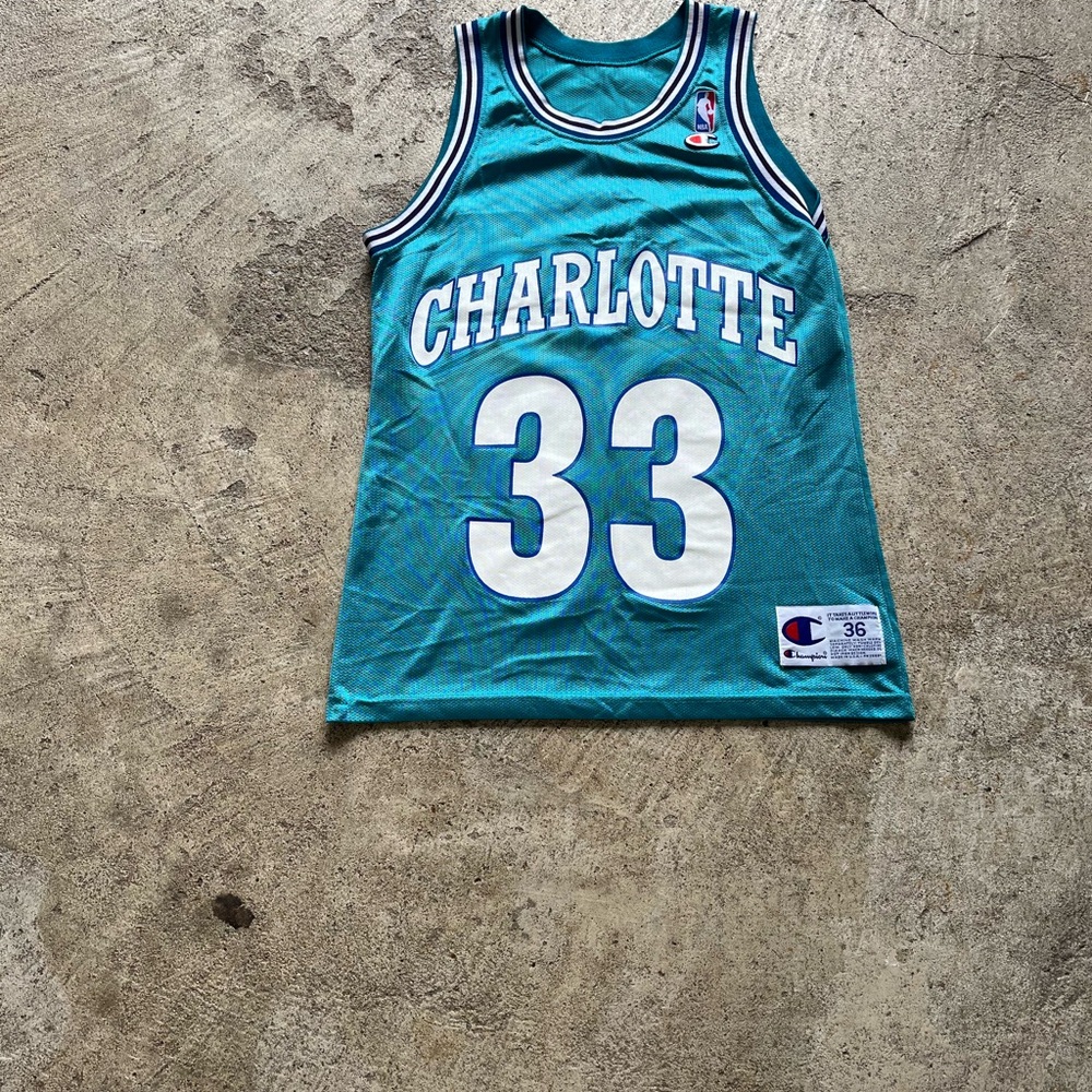 Vintage jersey Champion Teal Charlotte #33 Basketball Jersey
